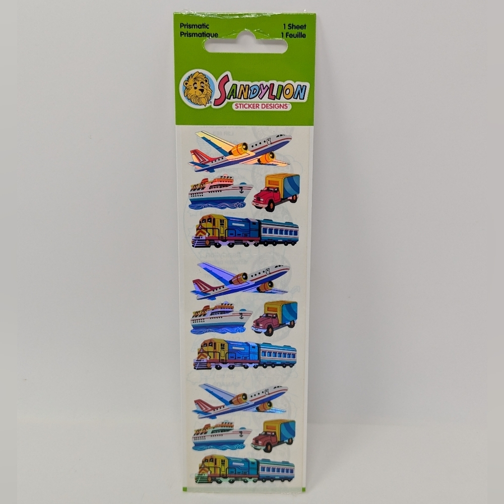 Sandylion Stickers Vintage Transportation Train Truck Airplane Boat